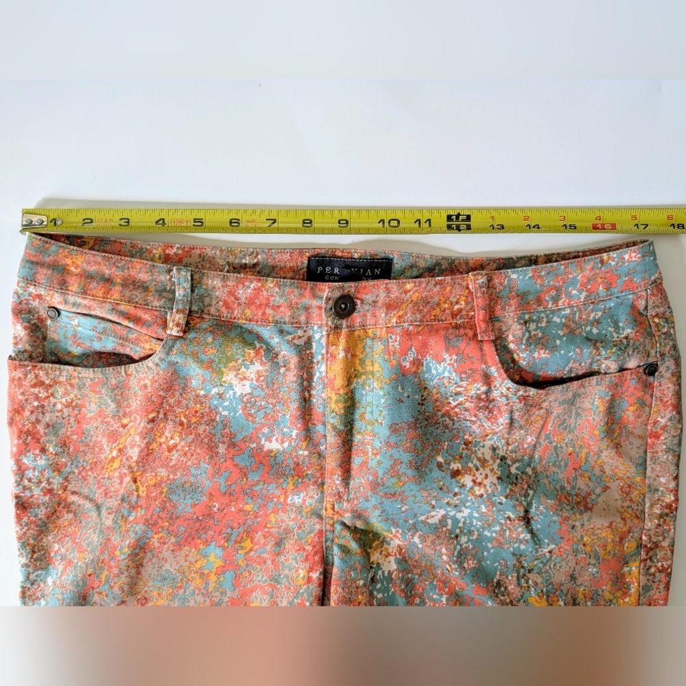 Peruvian Connection Abstract Watercolor Splatter Women's Pants Size 12 - Picture 3 of 7